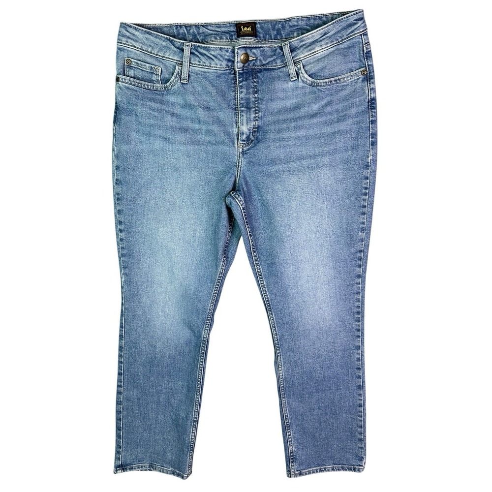 LEE Women's Size 14 Mid-Rise Denim Straight leg Jeans